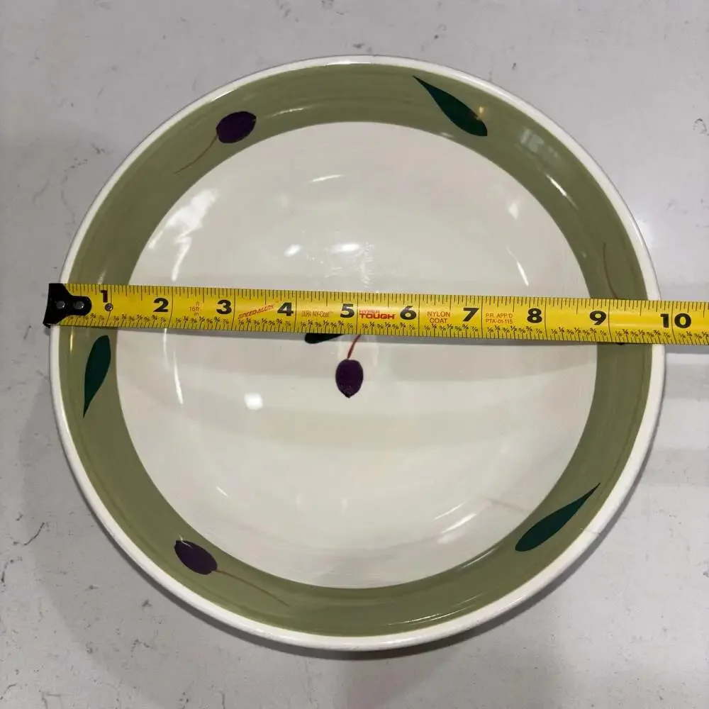 Maxam Hand Painted Italian Olive and Leaf 10-inch Serving Bowl